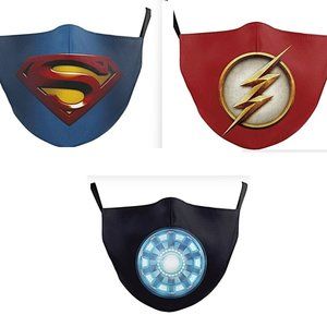 LOT Superman Flash and Star Wars Face Masks. New in Package DC Comics
